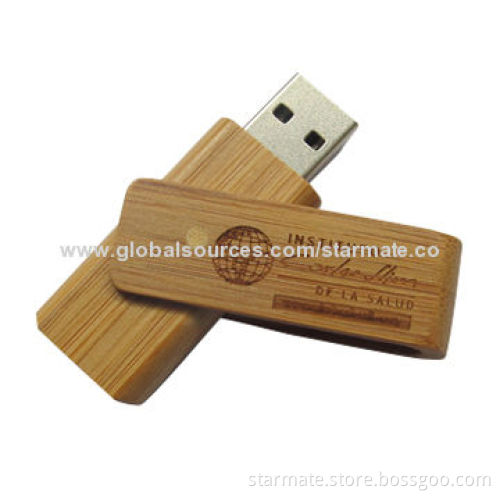 Wooden Twister USB Flash Drive with 128, 256, 512MB, 1, 2, 4, 8, 16, 32, 64GB Capacity